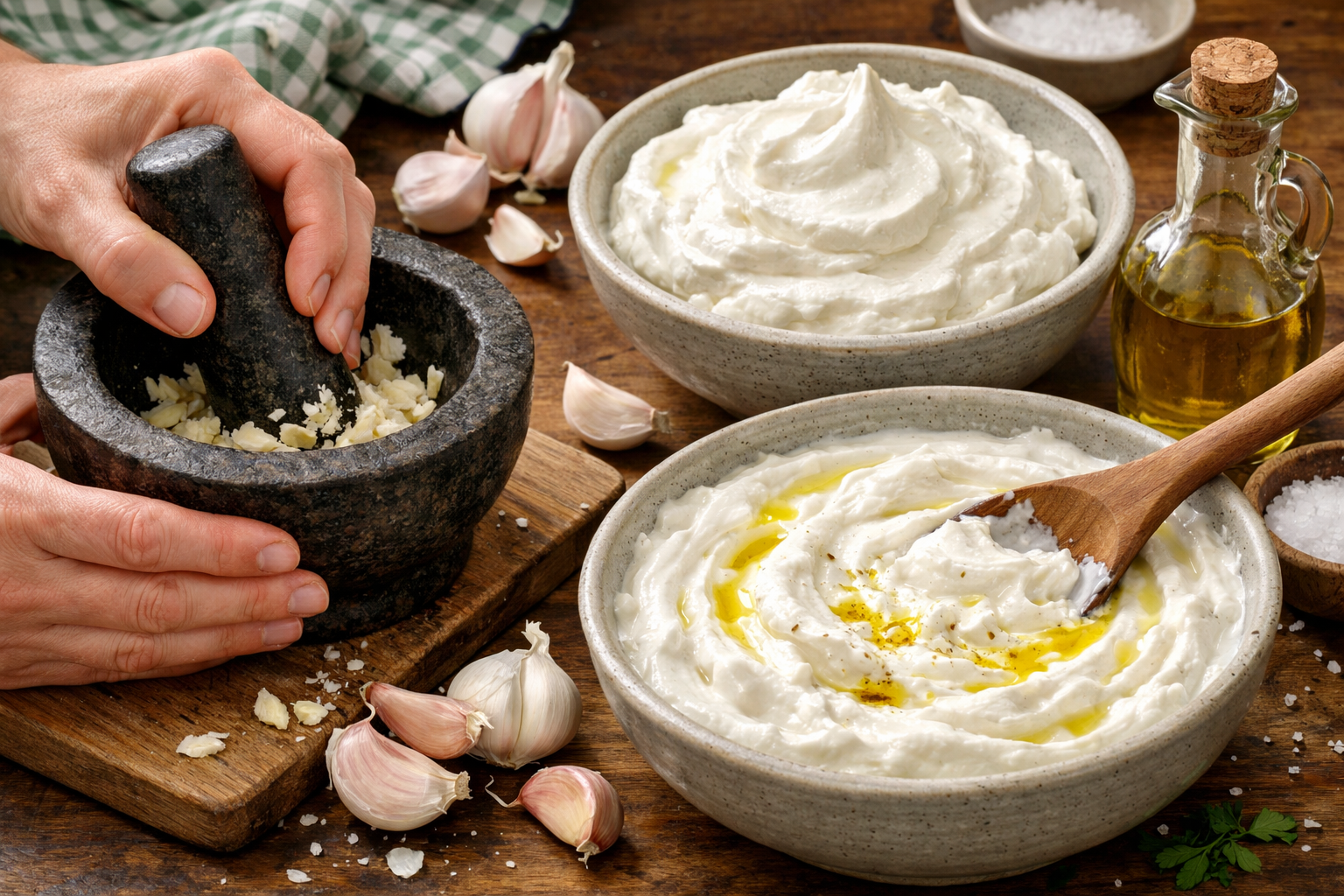 Sarımsaklı yoğurt sosu